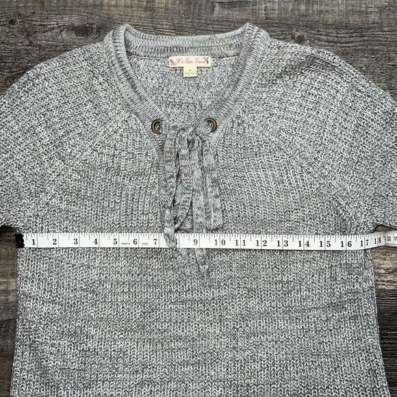 It's Our Time Knit Sweater Women's Scoop with Tie Neck Long Sleeve Size Small - Picture 9 of 12